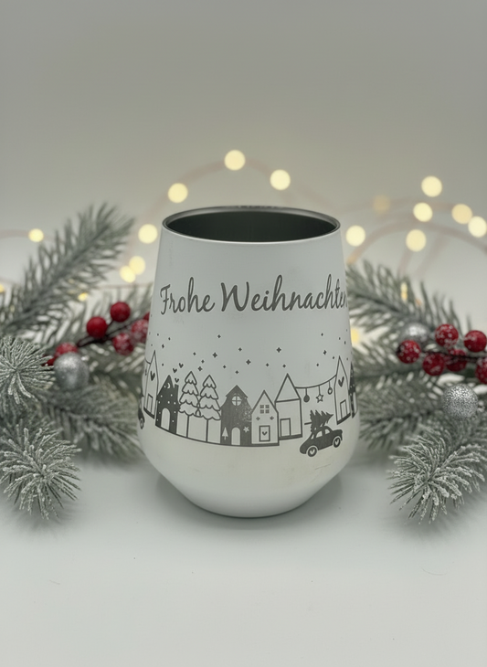 Kerzenglas „Frohe Weihnachten“ – graviert
